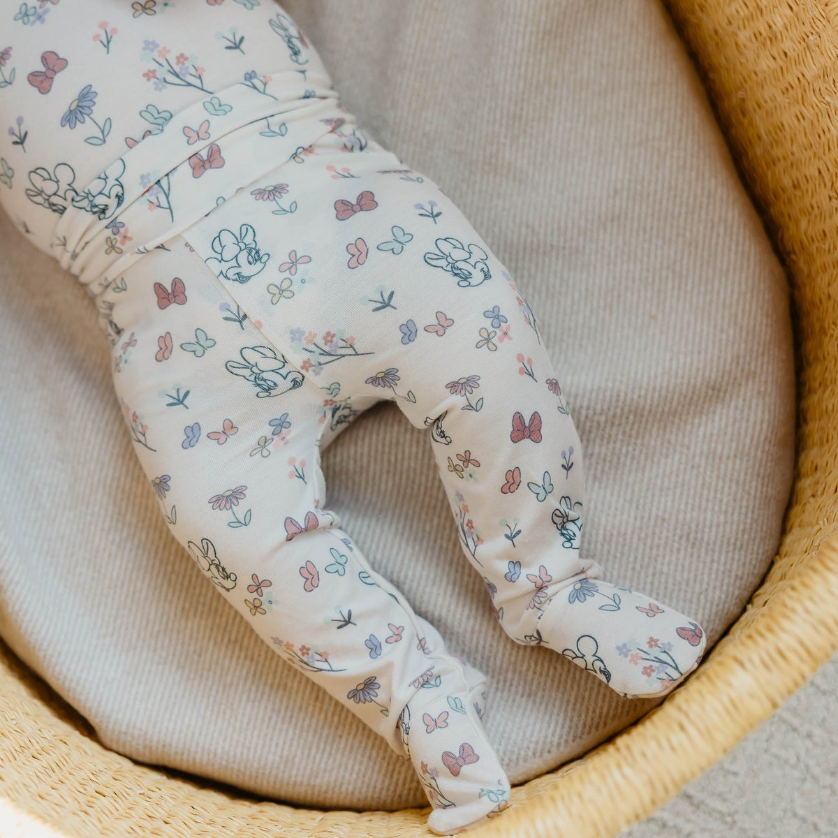 Footed Baby Pants - Minnie Mouse's Bowquet