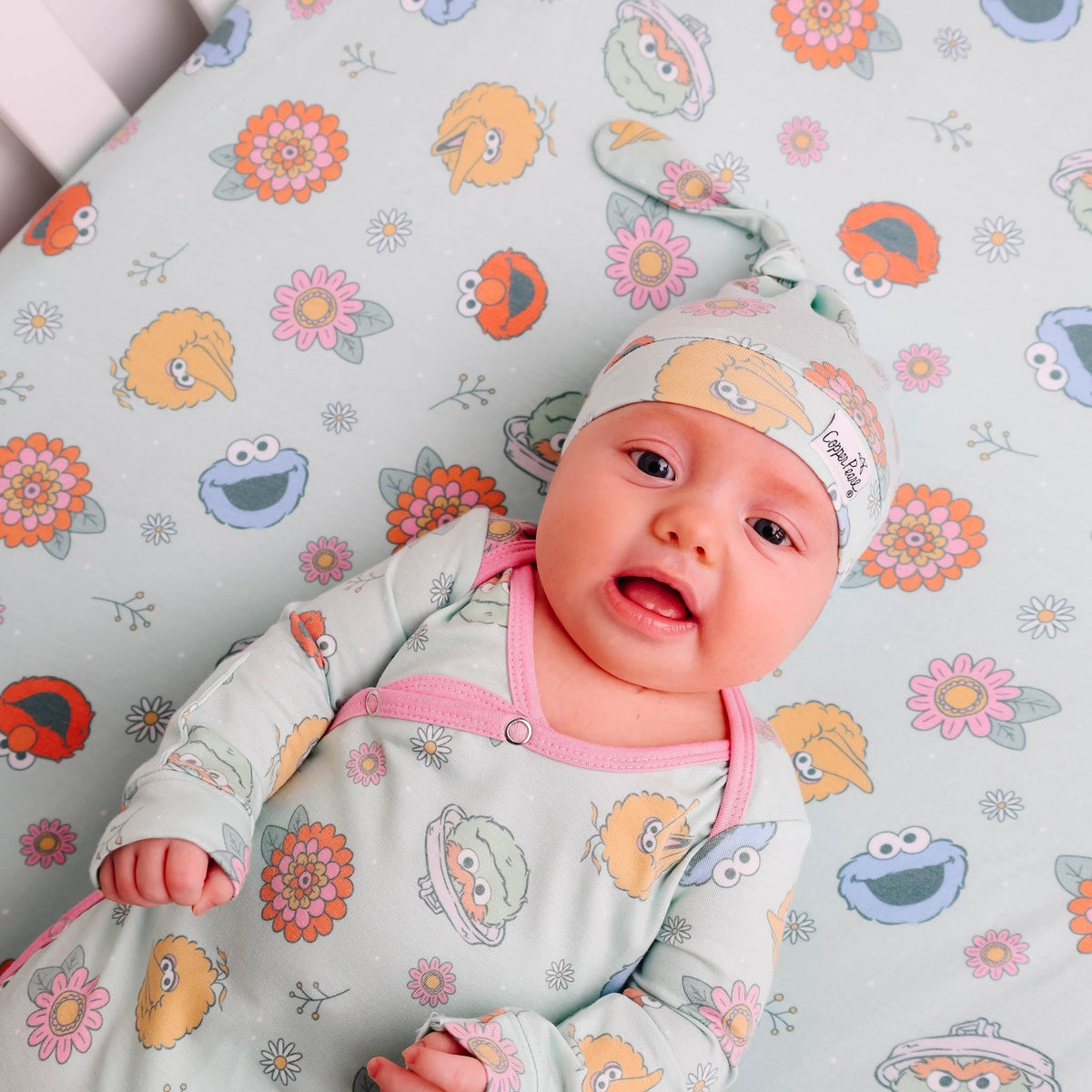 Top Knot Hat - Sesame Street Retro Floral