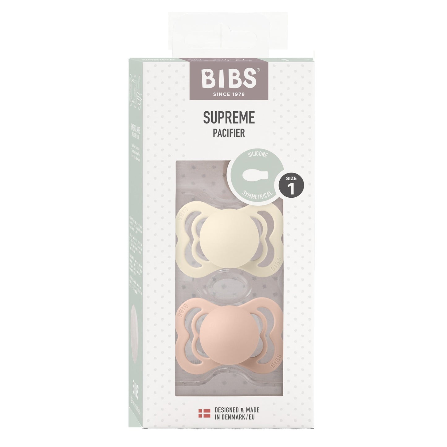 BIBS Supreme 2 PACK Silicone Ivory/Blush
