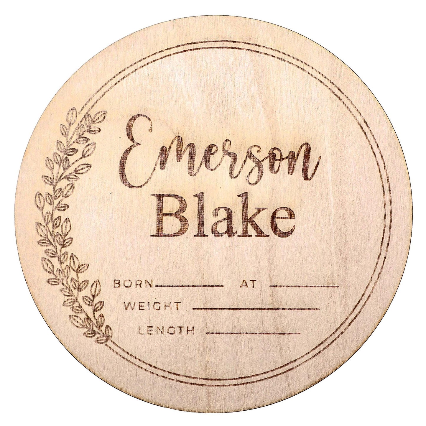 Personalized Wooden Announcement Sign - Olive Branch