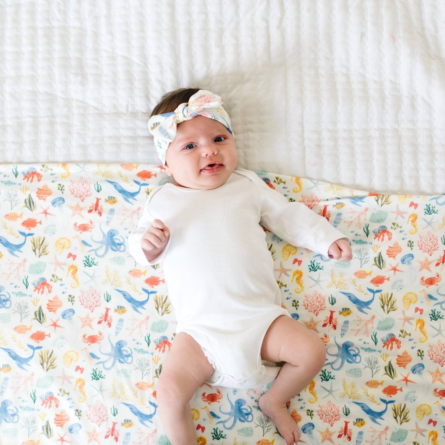 Knit Headband Bow - Nautical