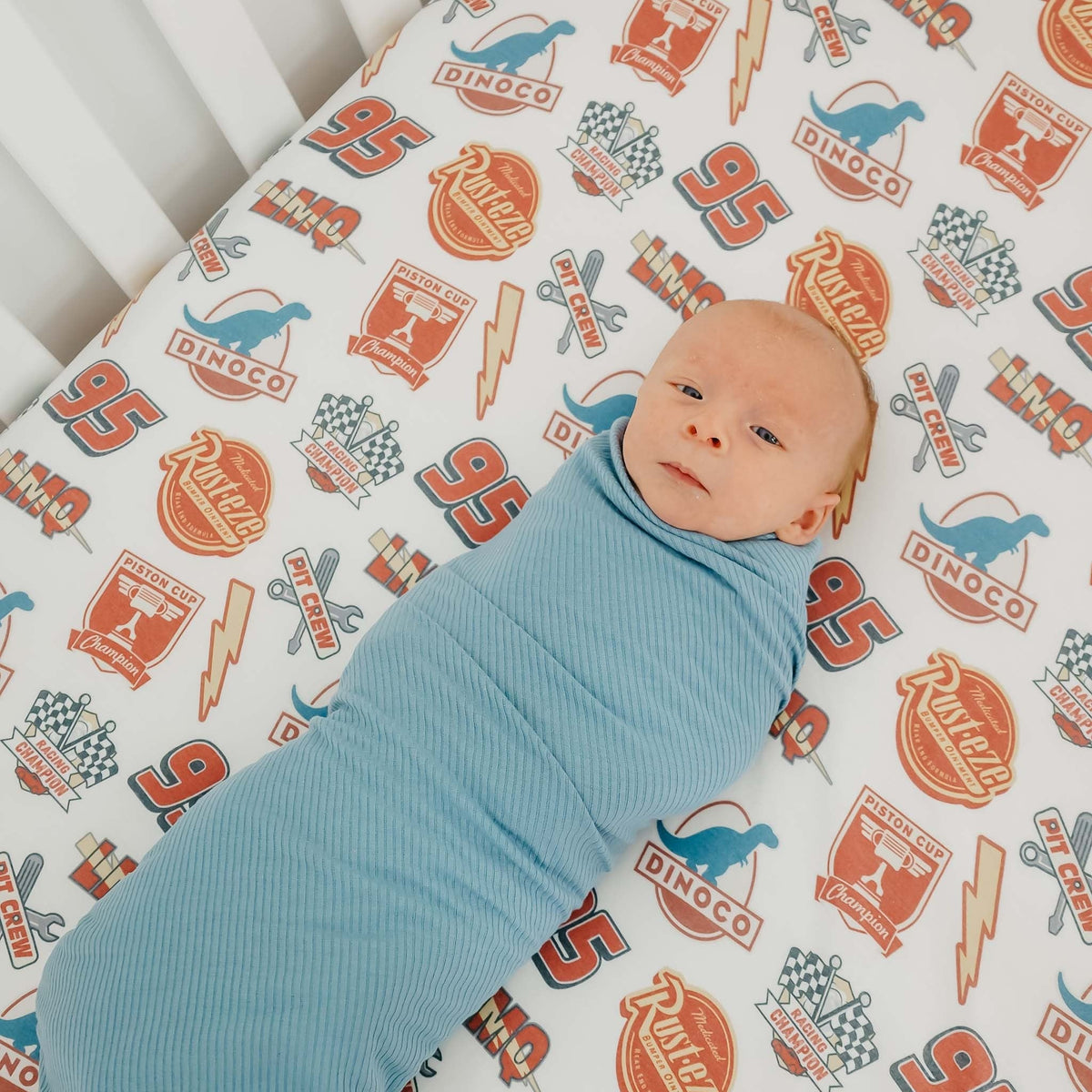 Premium Knit Fitted Crib Sheet - Disney Pixar Bumper Stickers