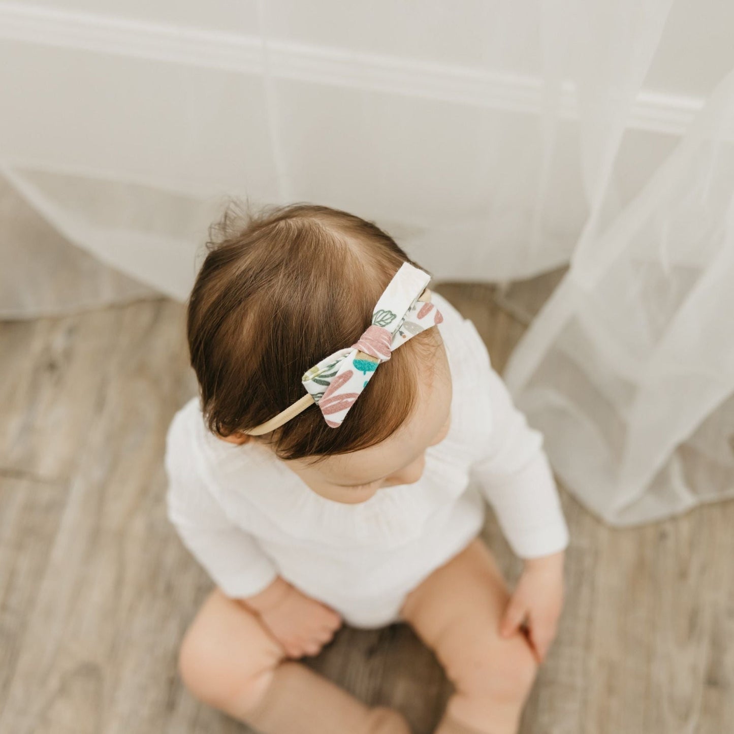 Ribbon Baby Bow - Olive