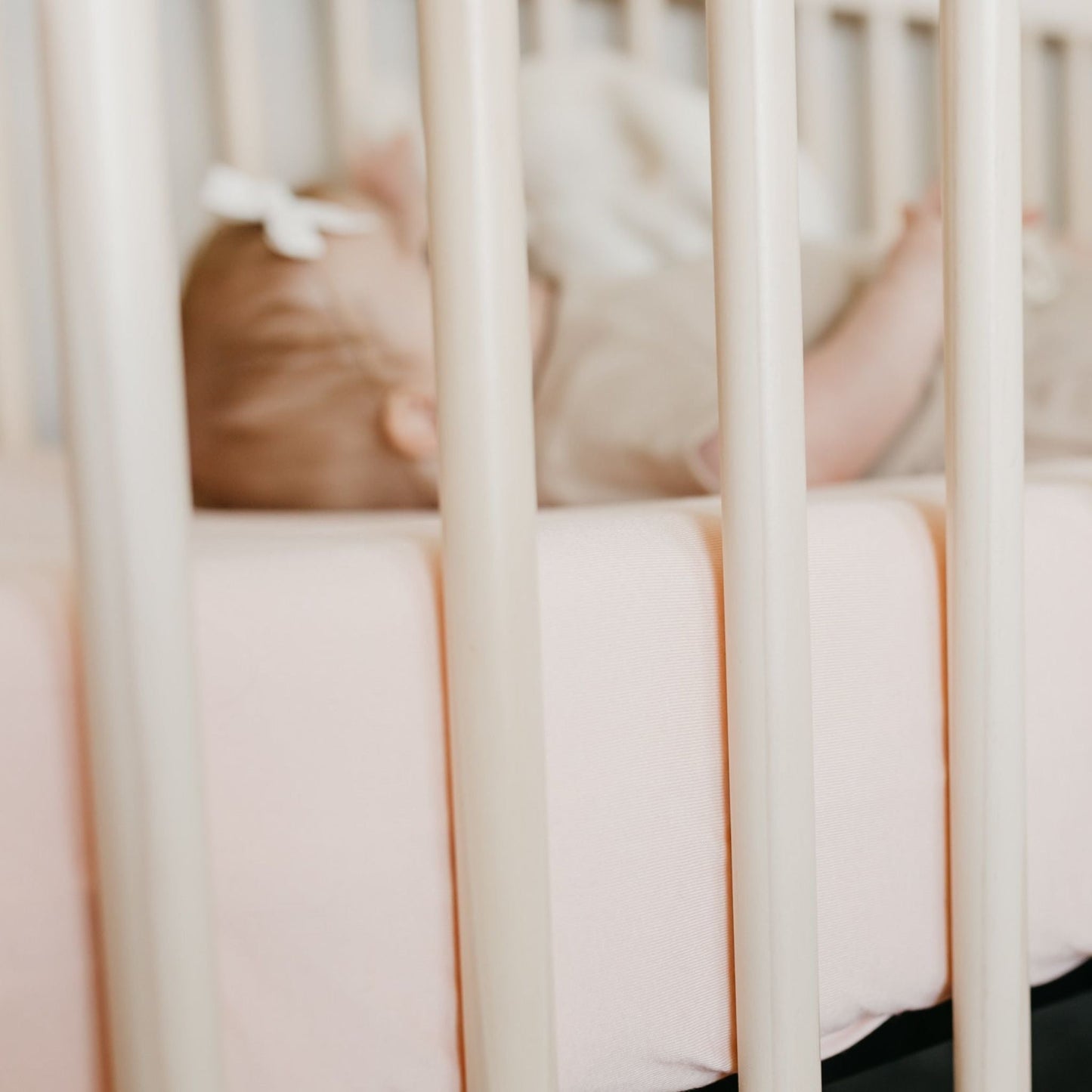 Premium Knit Fitted Crib Sheet - Blush