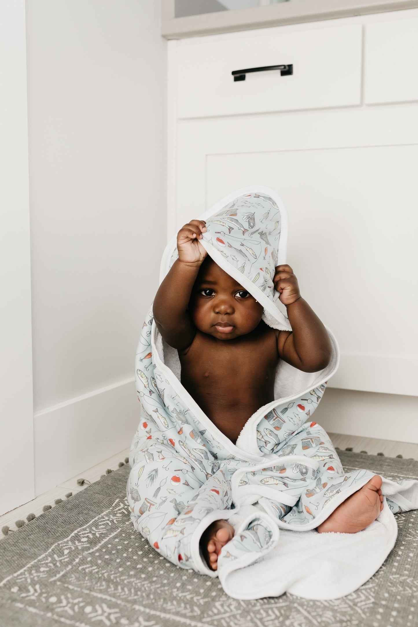 Premium Baby Knit Hooded Towel - Trout