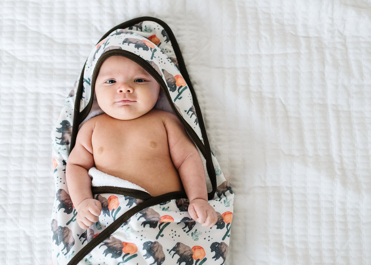 Premium Baby Knit Hooded Towel - Bison