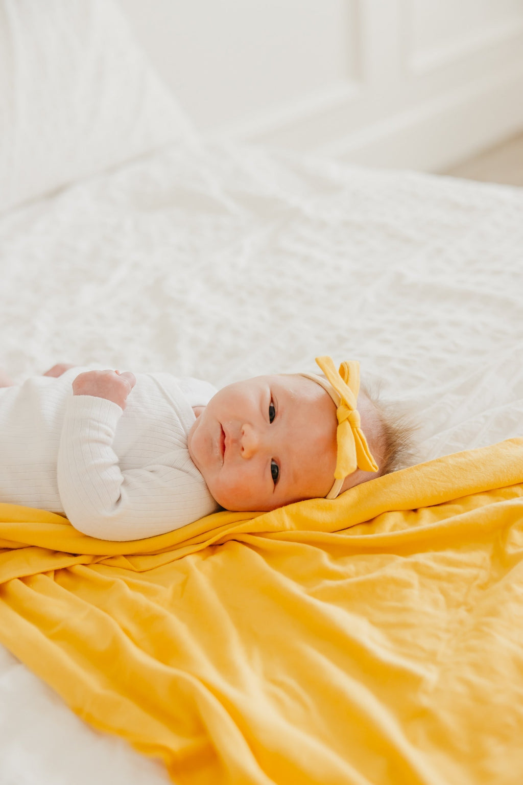 Ribbon Baby Bow - Banana