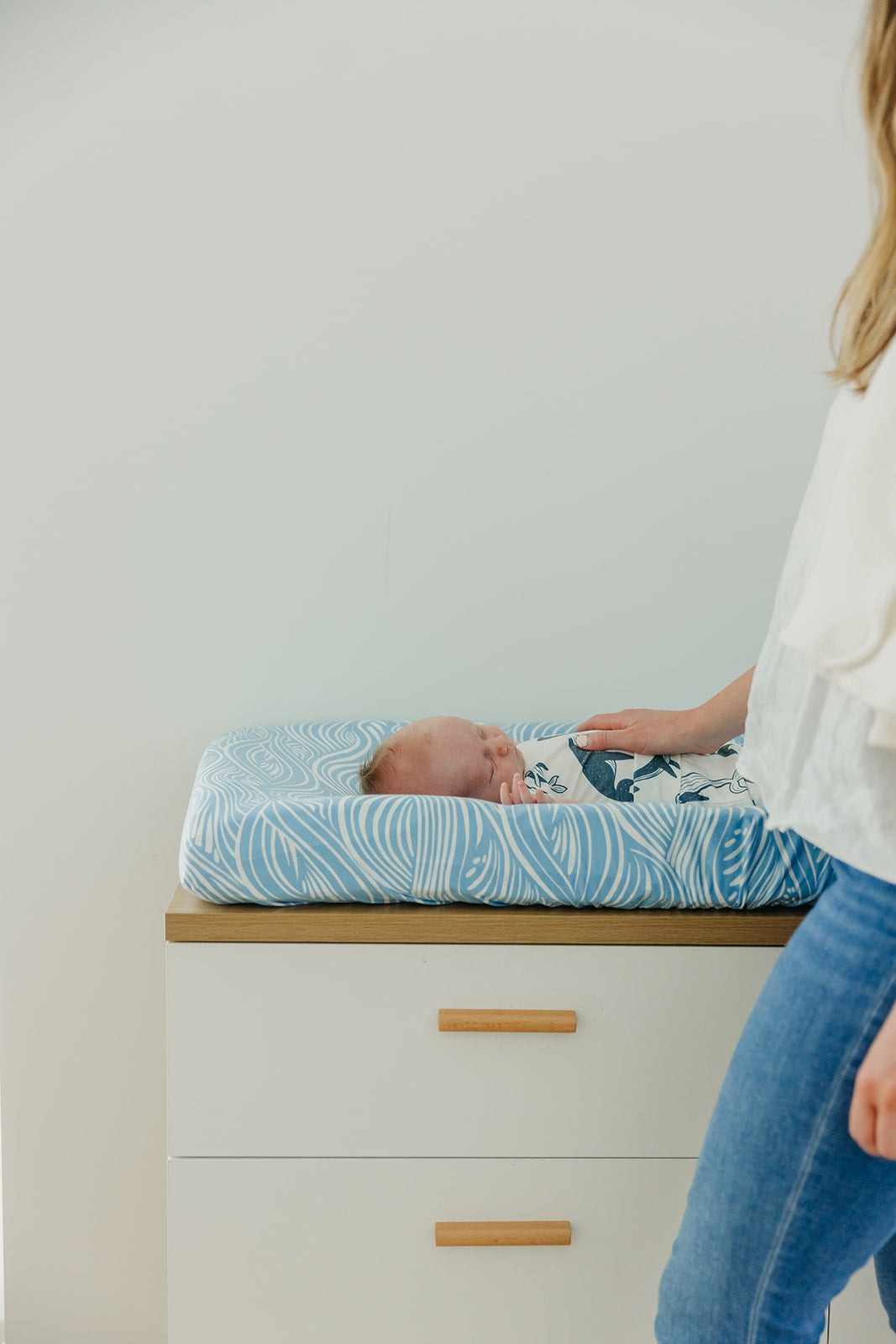 Premium Knit Diaper Changing Pad Cover - Surf