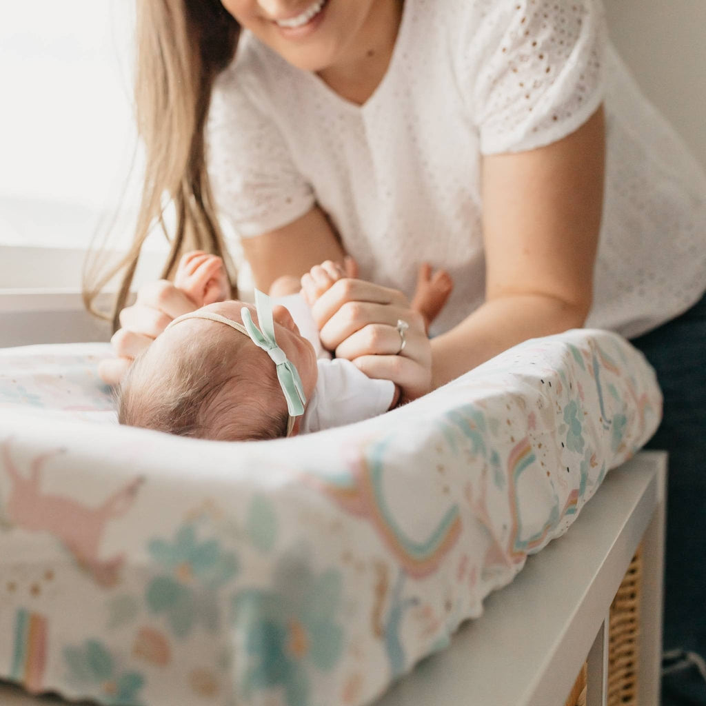 Premium Knit Diaper Changing Pad Cover - Whimsy