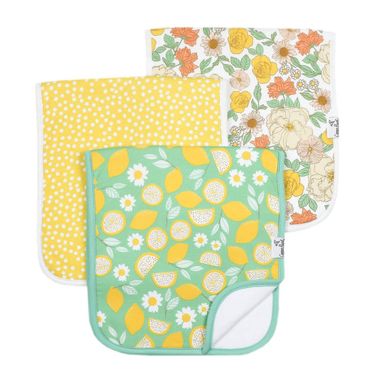 3 Pack Premium Burp Cloths - Lemon
