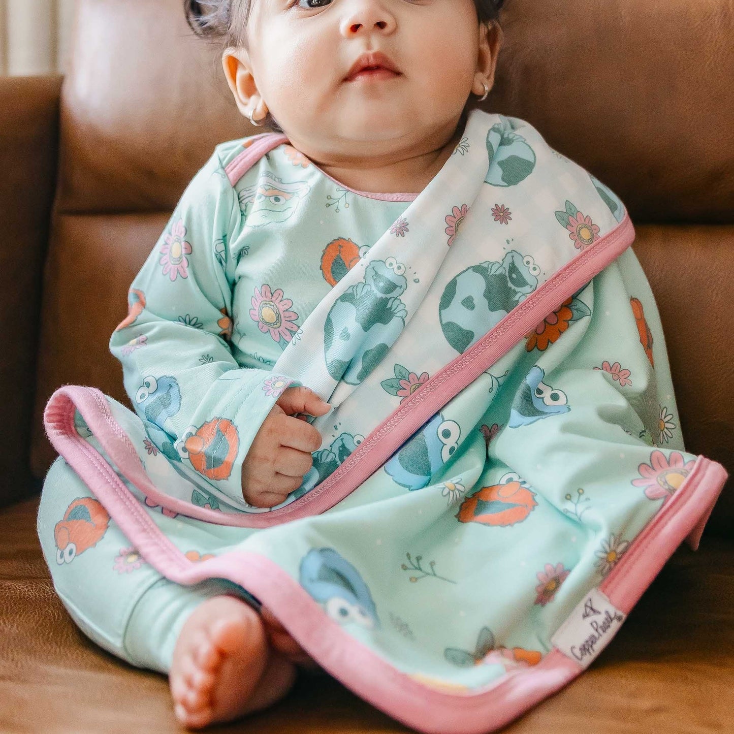 Three-Layer Security Blanket Set - Sesame Street Retro Floral