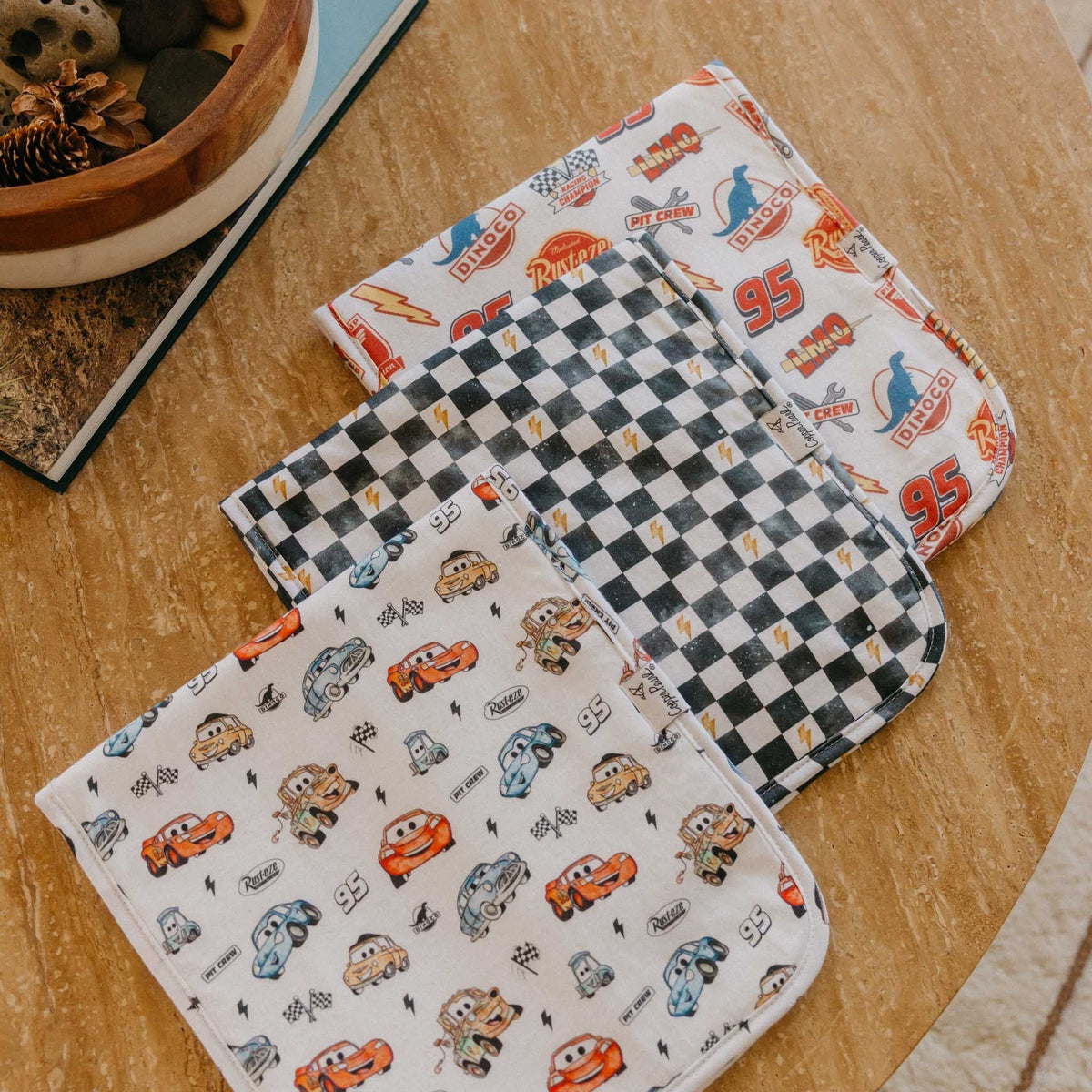 3 Pack Premium Burp Cloths - Disney Pixar Cars
