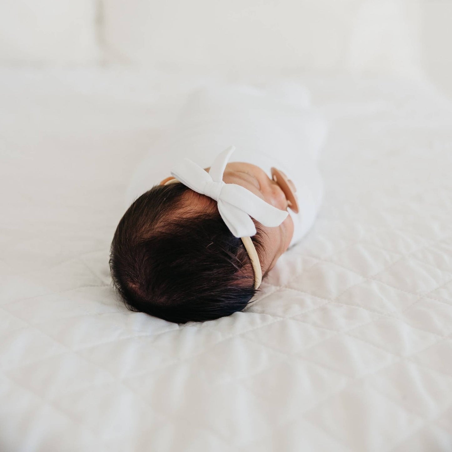Ribbon Baby Bow - Dove