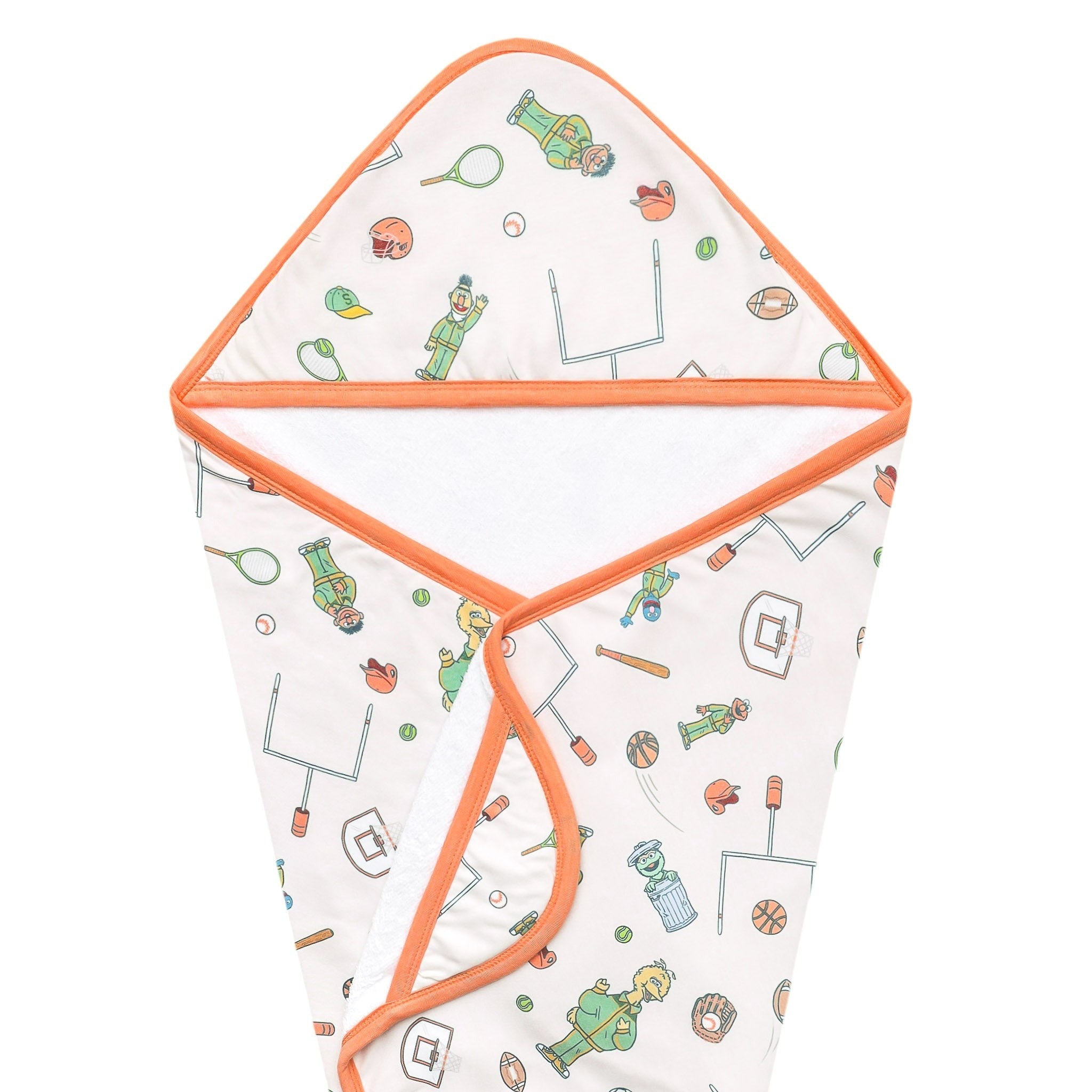 Premium Baby Knit Hooded Towel - Sesame Street Varsity Friends