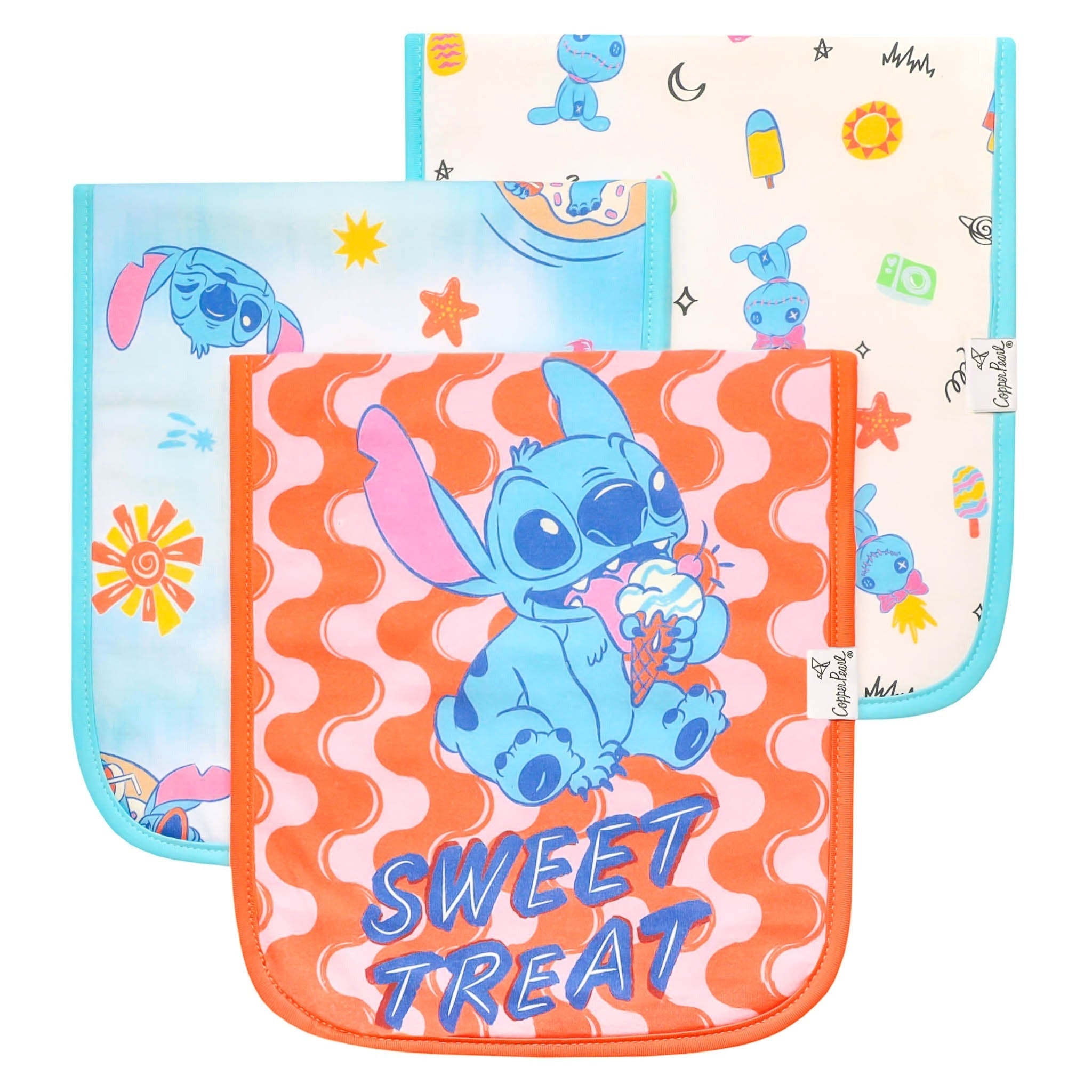 3 Pack Premium Burp Cloths - Disney Stitch Dreamsicles