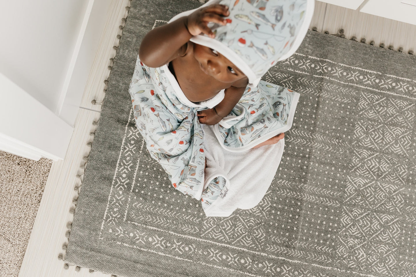 Premium Baby Knit Hooded Towel - Trout