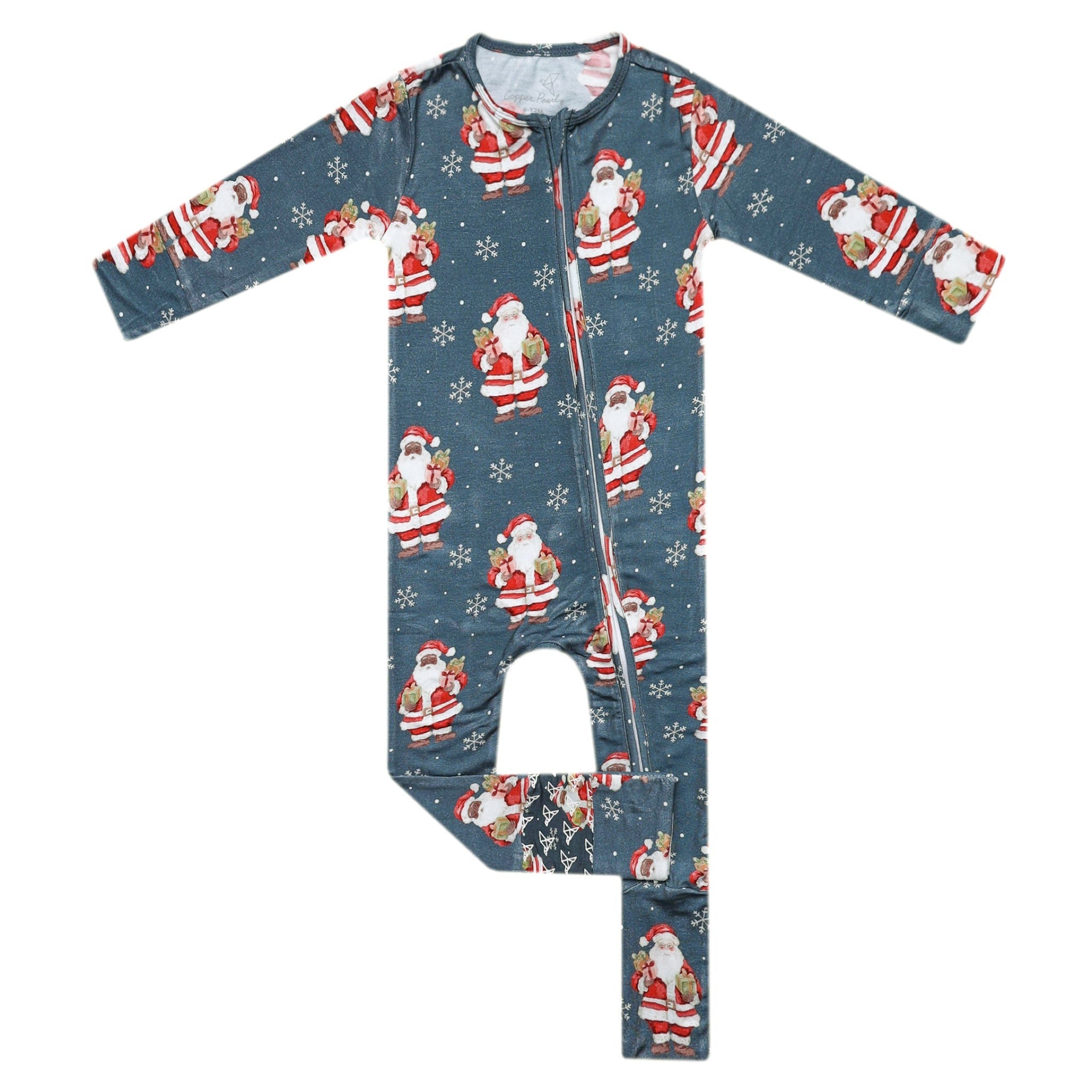 Bamboo Zip-Up Footie Pajama - Santa Claus