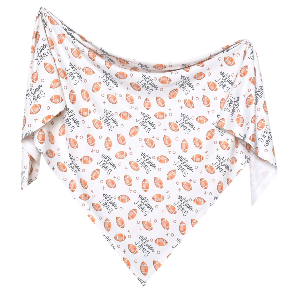 Personalized Baby Name Swaddle Blanket - Football