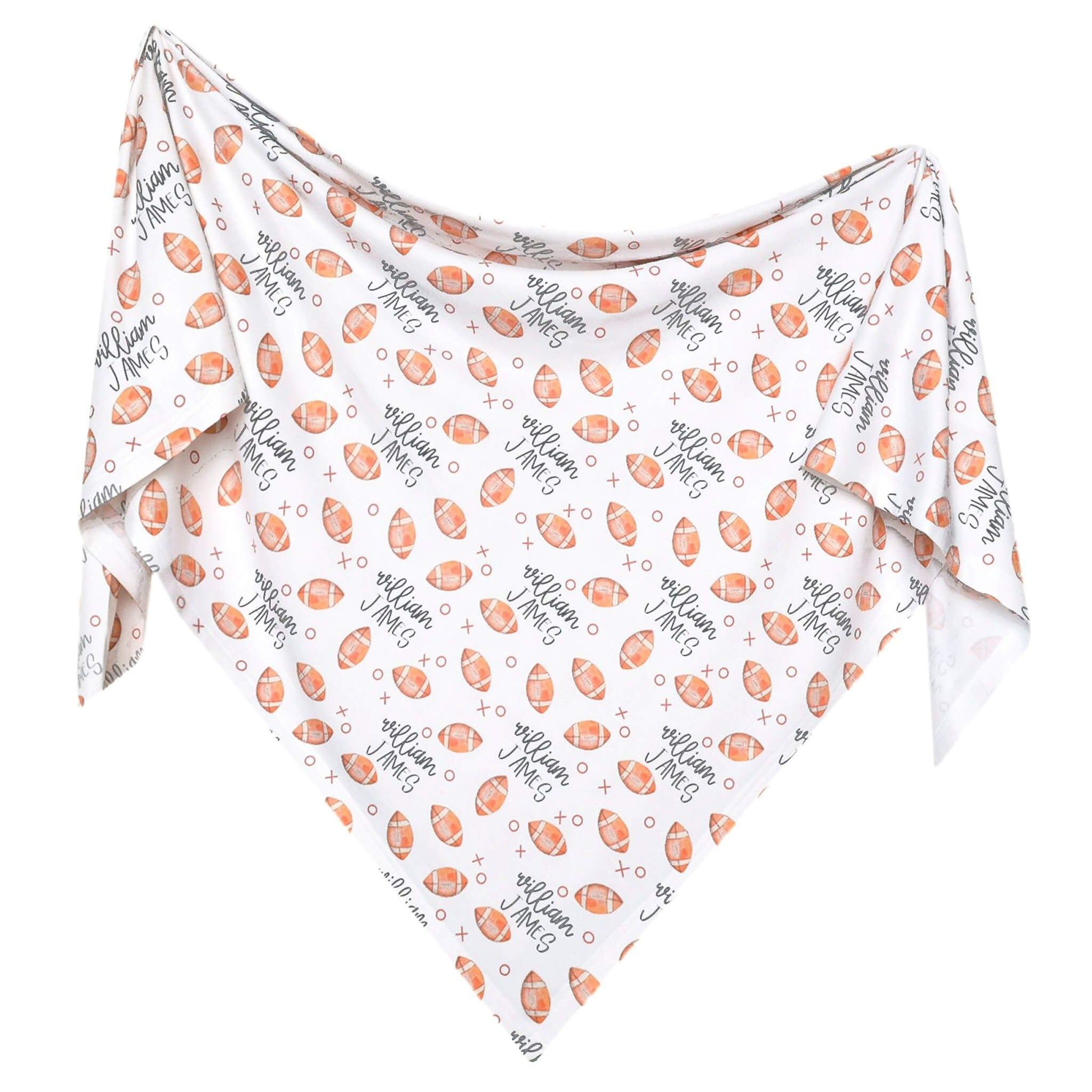 Personalized Baby Name Swaddle Blanket - Football