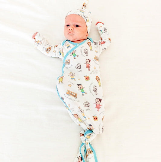 Newborn Knotted Gown - CoComelon Friends