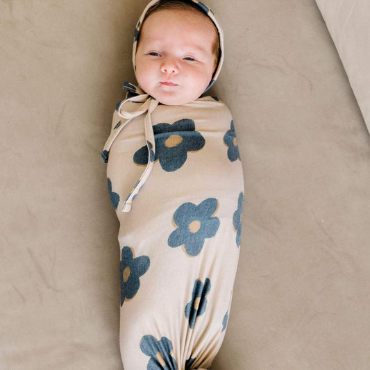 Knit Swaddle Blanket - Gemma In Tan