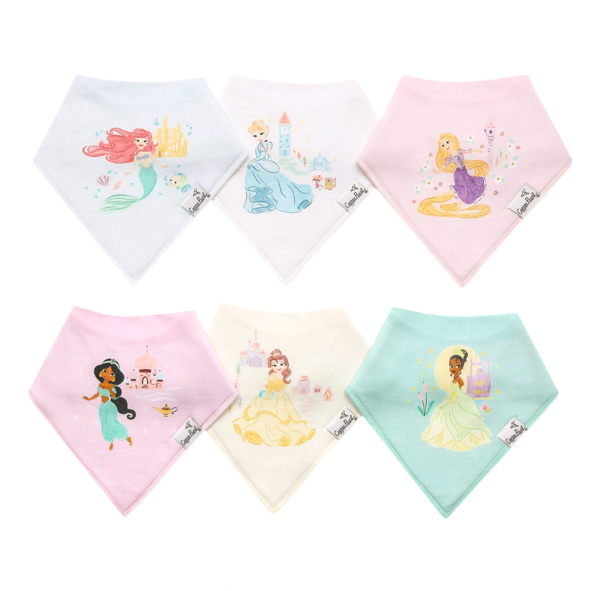 6 Pack Baby Bandana Bibs - Disney Princess