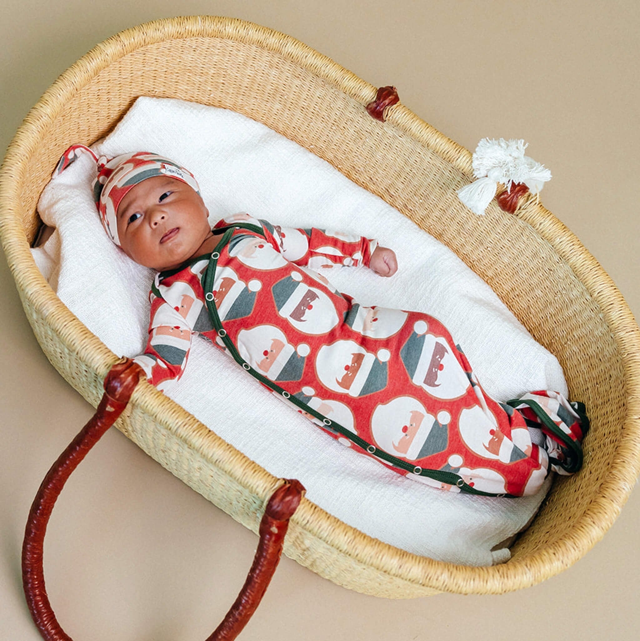 Newborn Knotted Gown - Claus