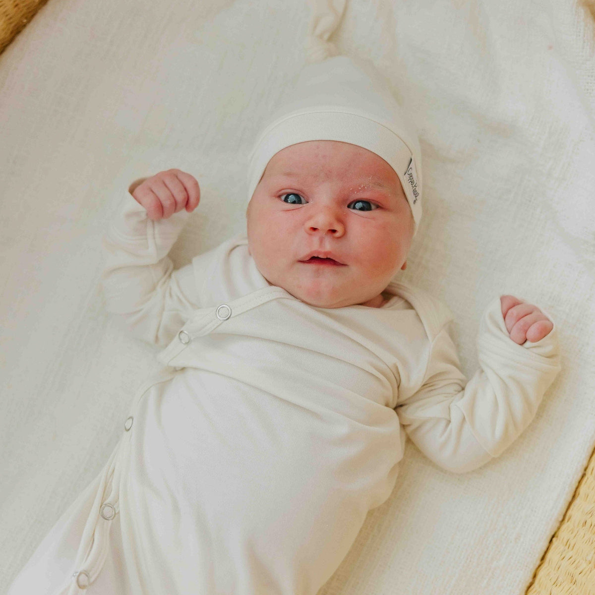 Newborn Knotted Gown - Cru