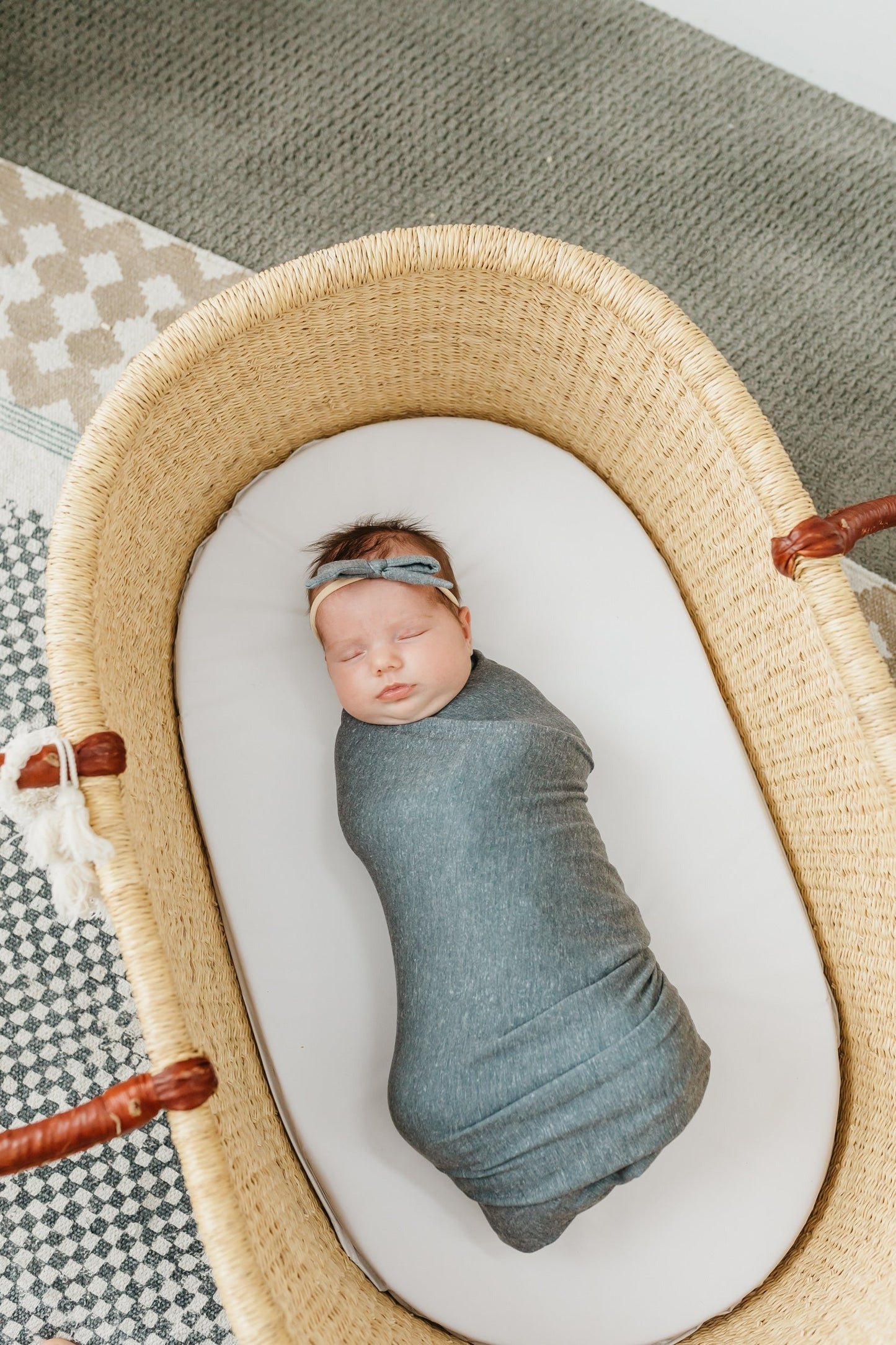 Ribbon Baby Bow - Slate