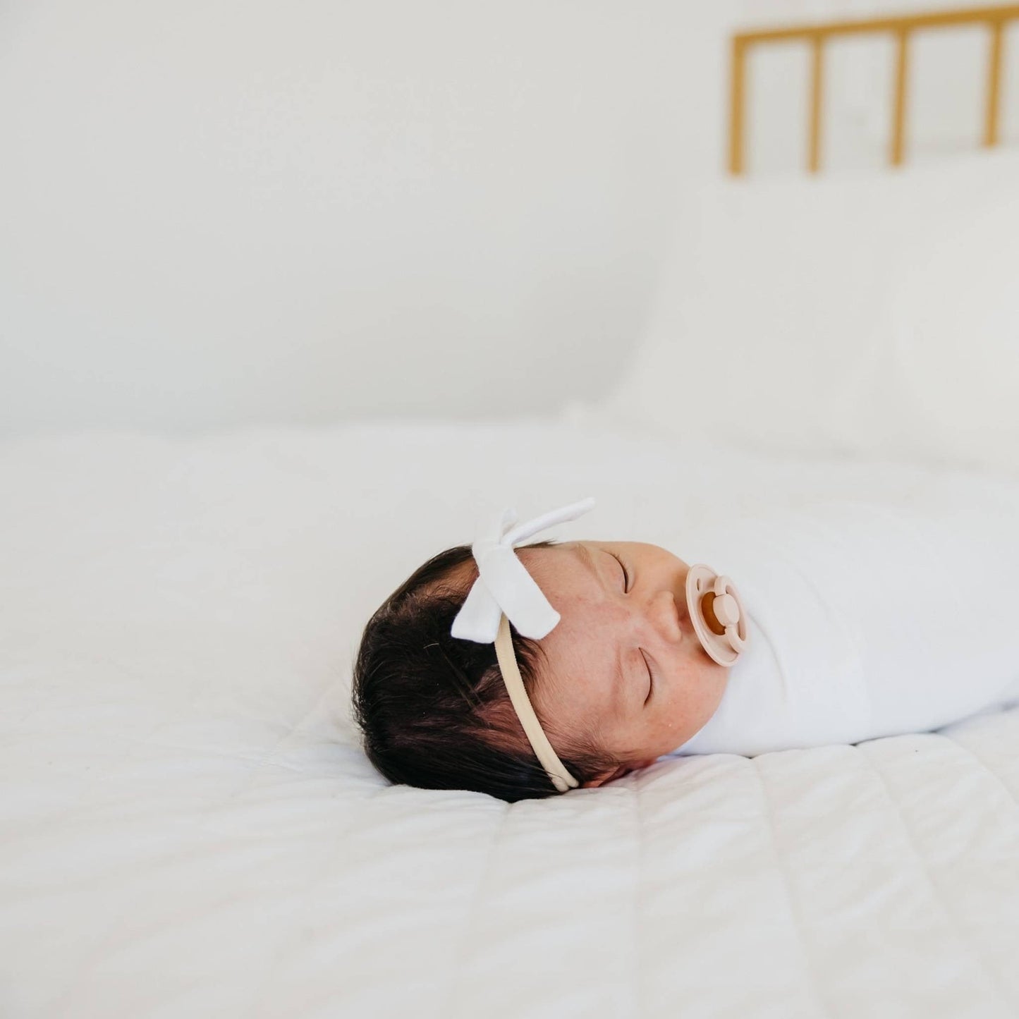 Ribbon Baby Bow - Dove