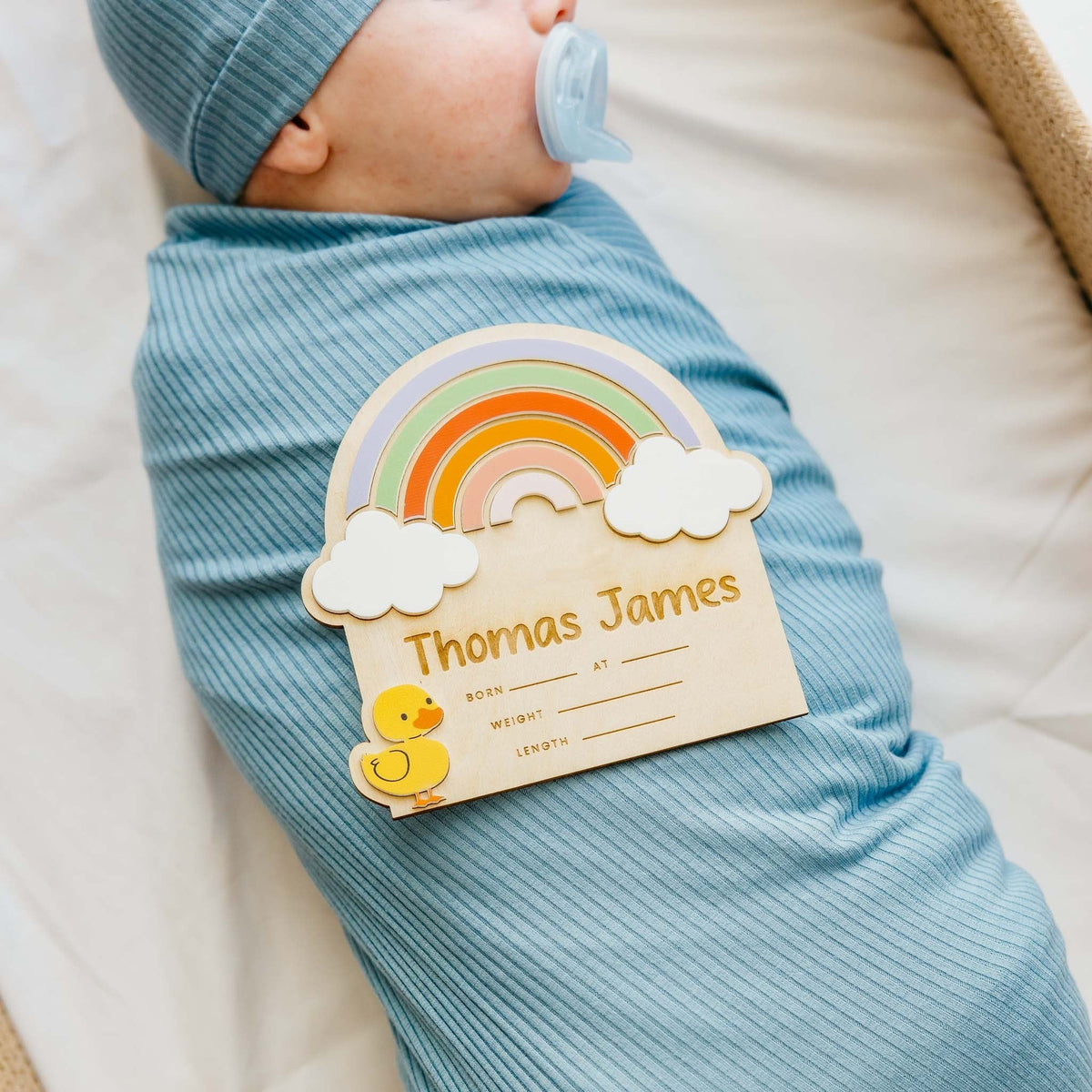 3D Acrylic Wooden Announcement Sign - Rainbow Magic