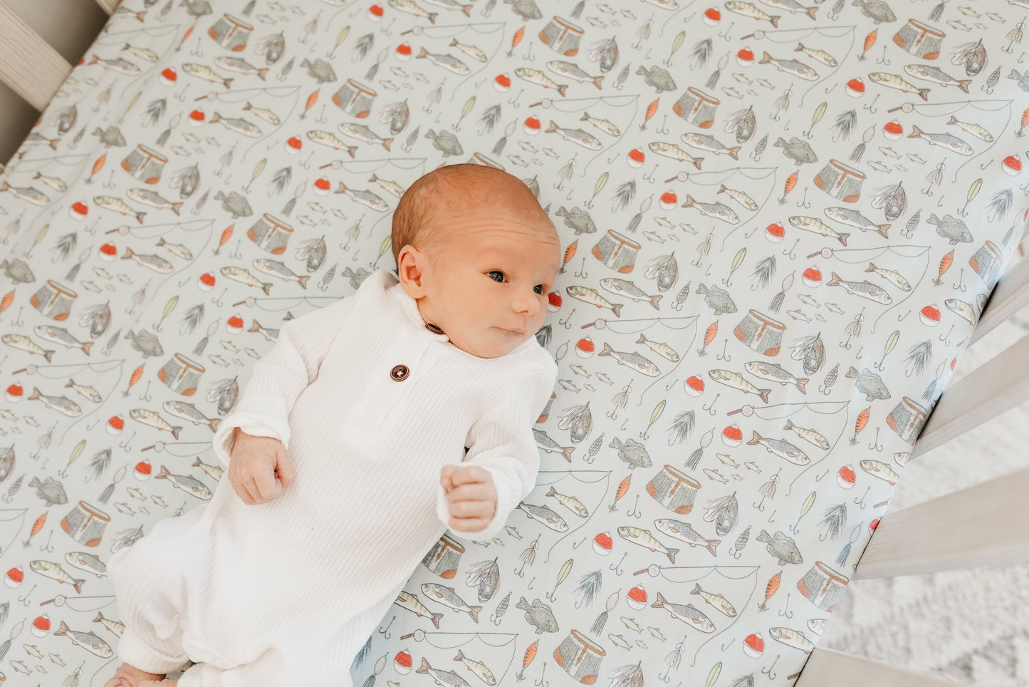 Premium Knit Fitted Crib Sheet - Trout
