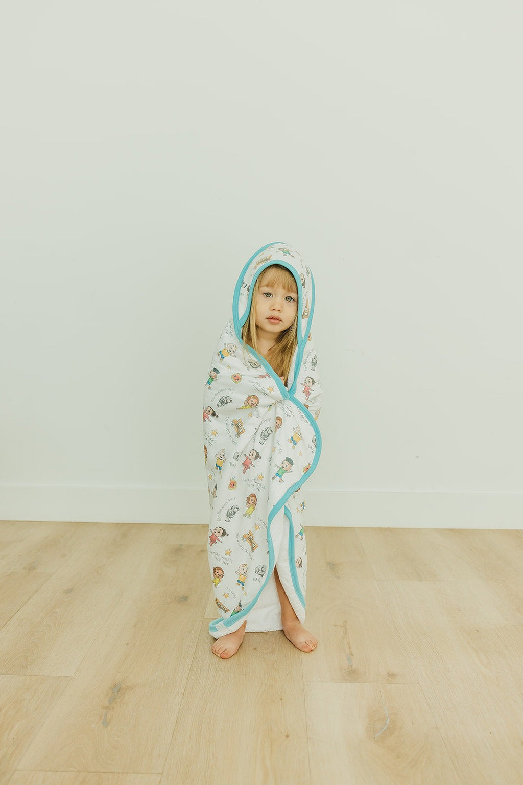 Premium Baby Knit Hooded Towel - CoComelon Friends