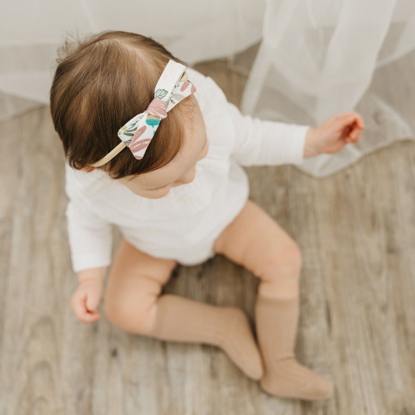 Ribbon Baby Bow - Olive