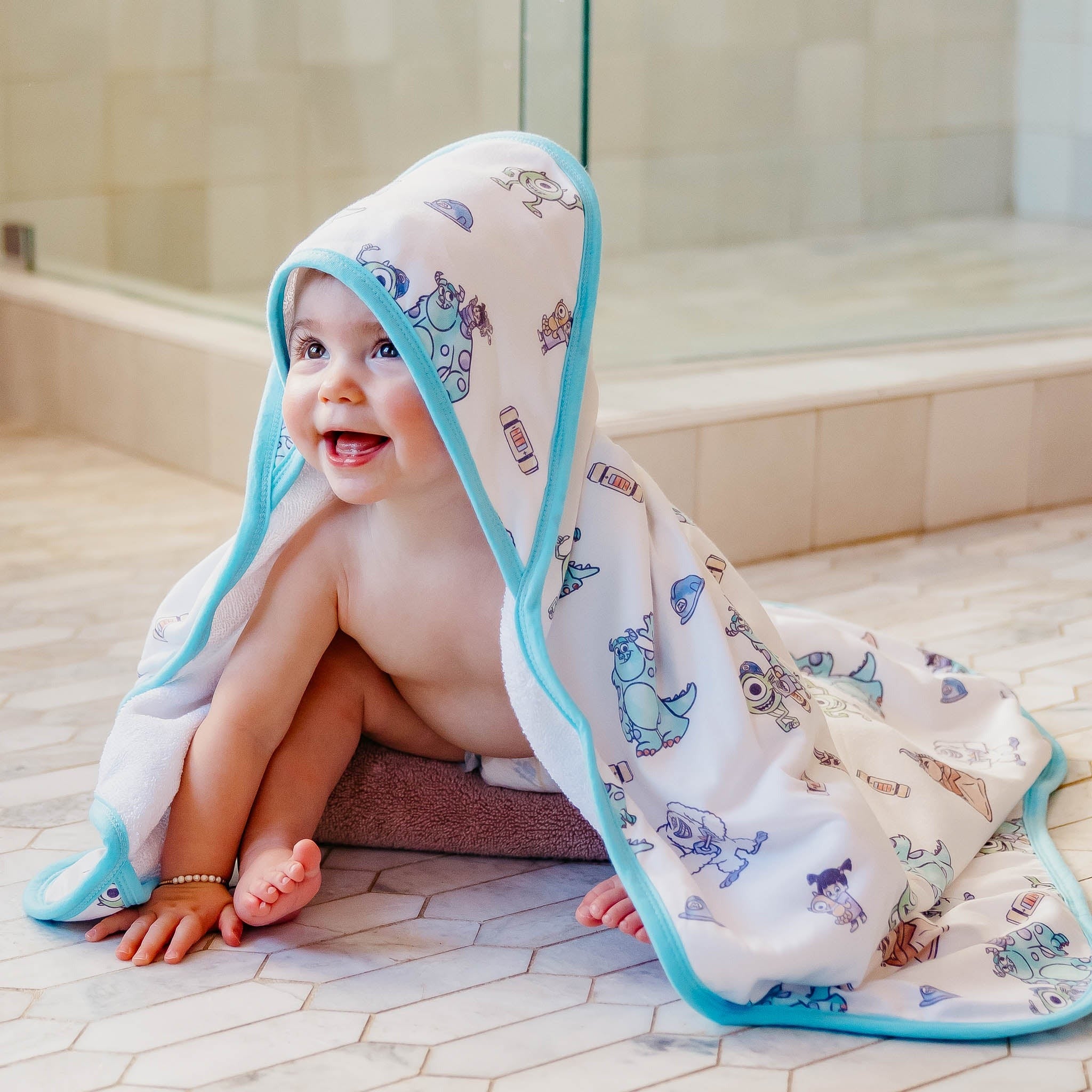 Premium Baby Knit Hooded Towel - Monsters, Inc. Friends