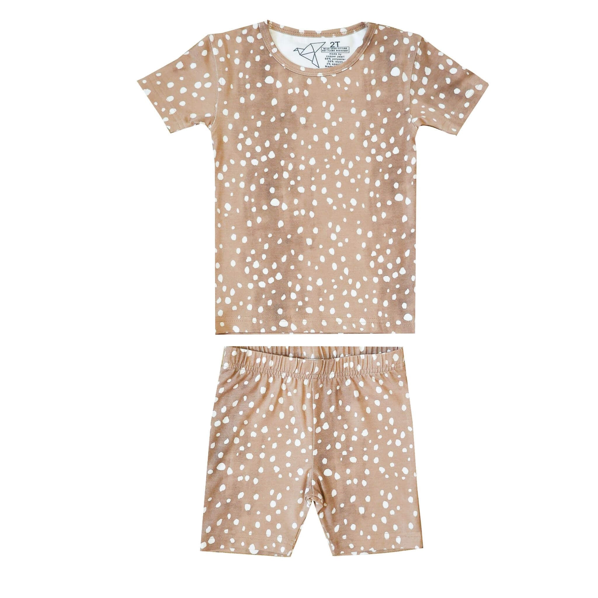 2pc Short Sleeve Pajama Set - Fawn
