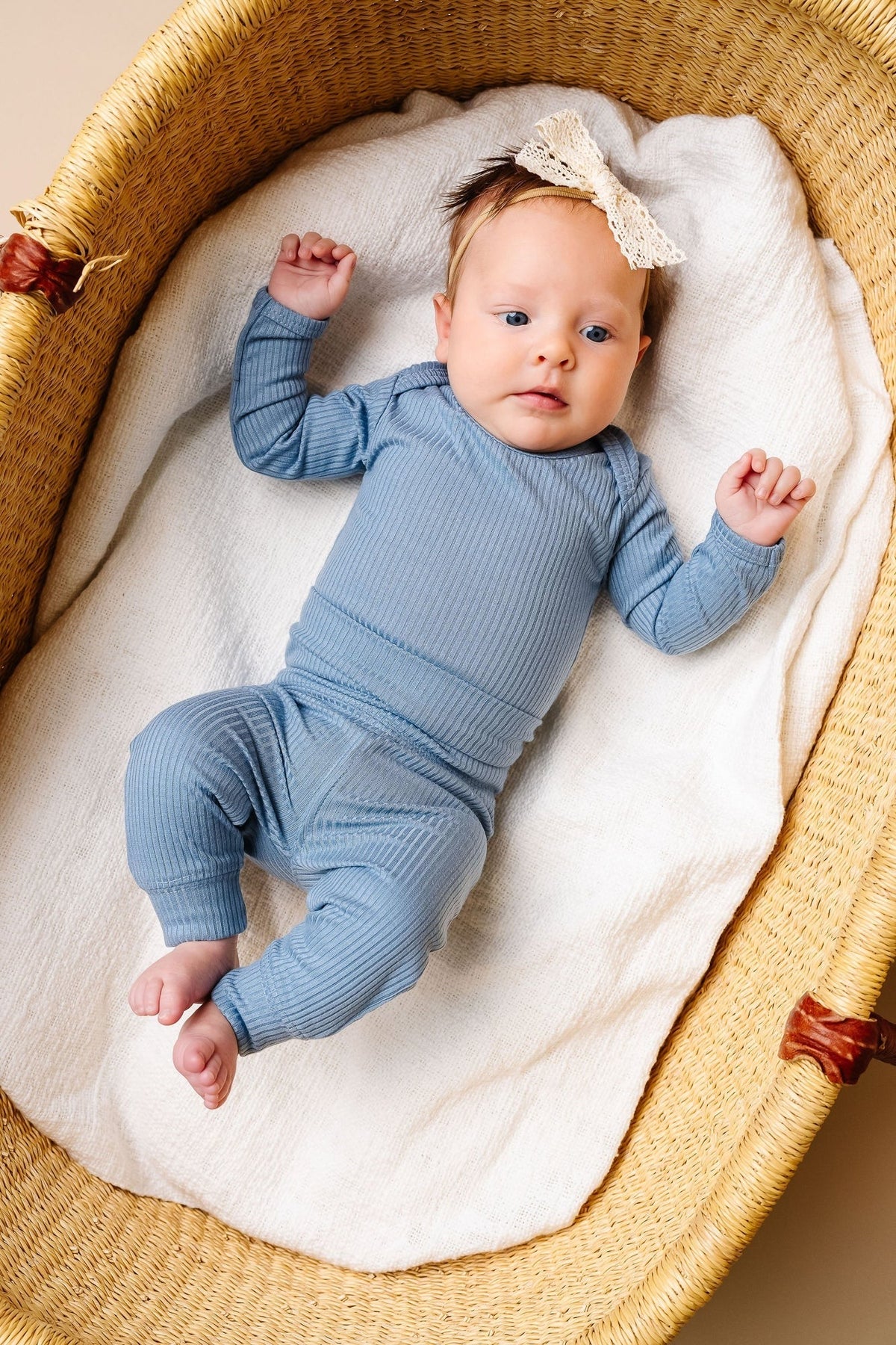 Rib Knit Baby Pants - Atlantic