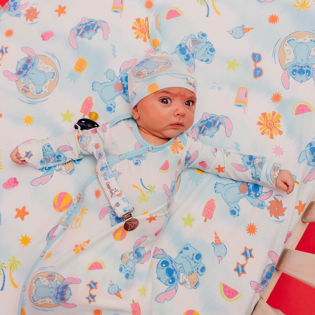 Premium Knit Fitted Crib Sheet - Disney Stitch Dreamsicles