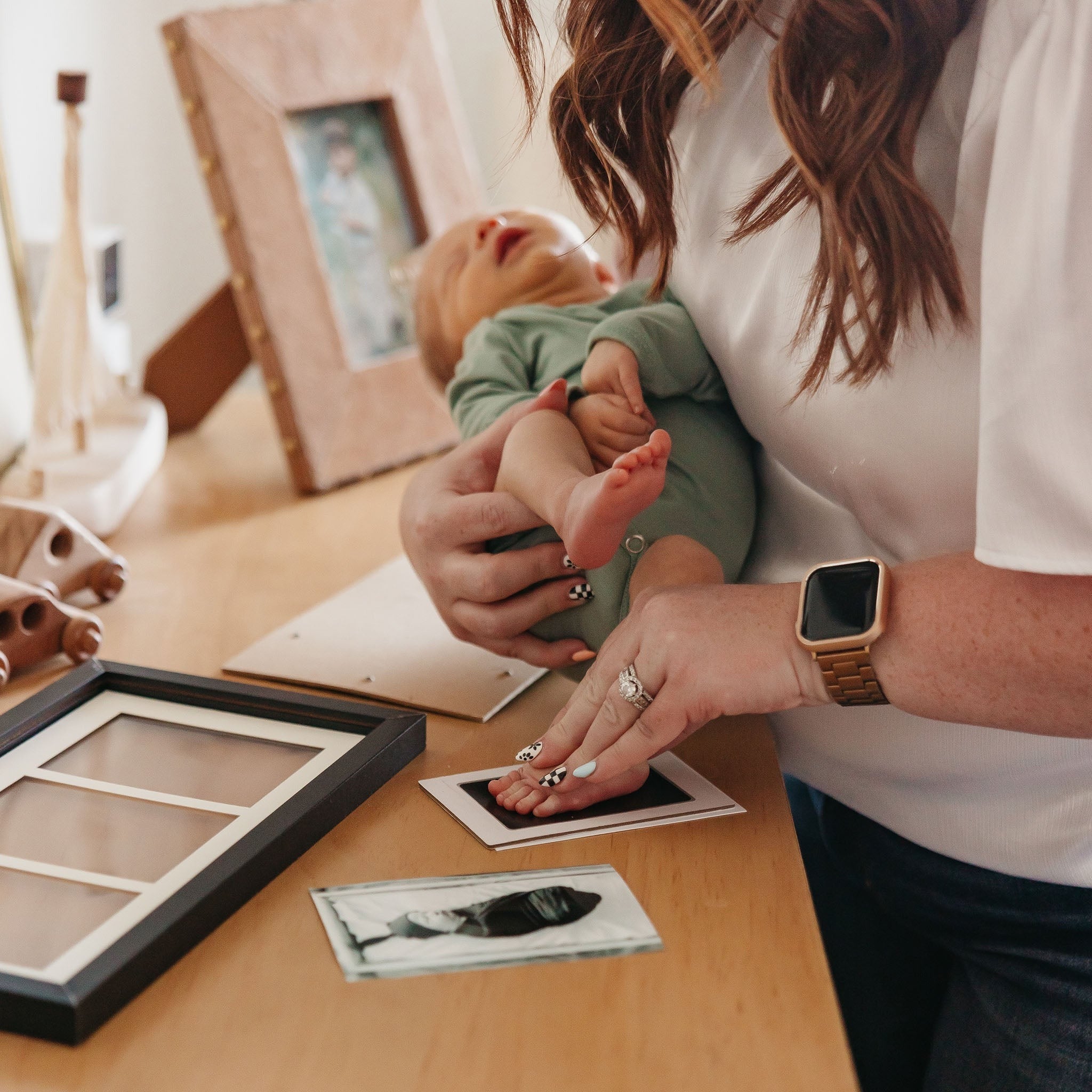 Matte Black DIY Handprint & Footprint Kit with Frame