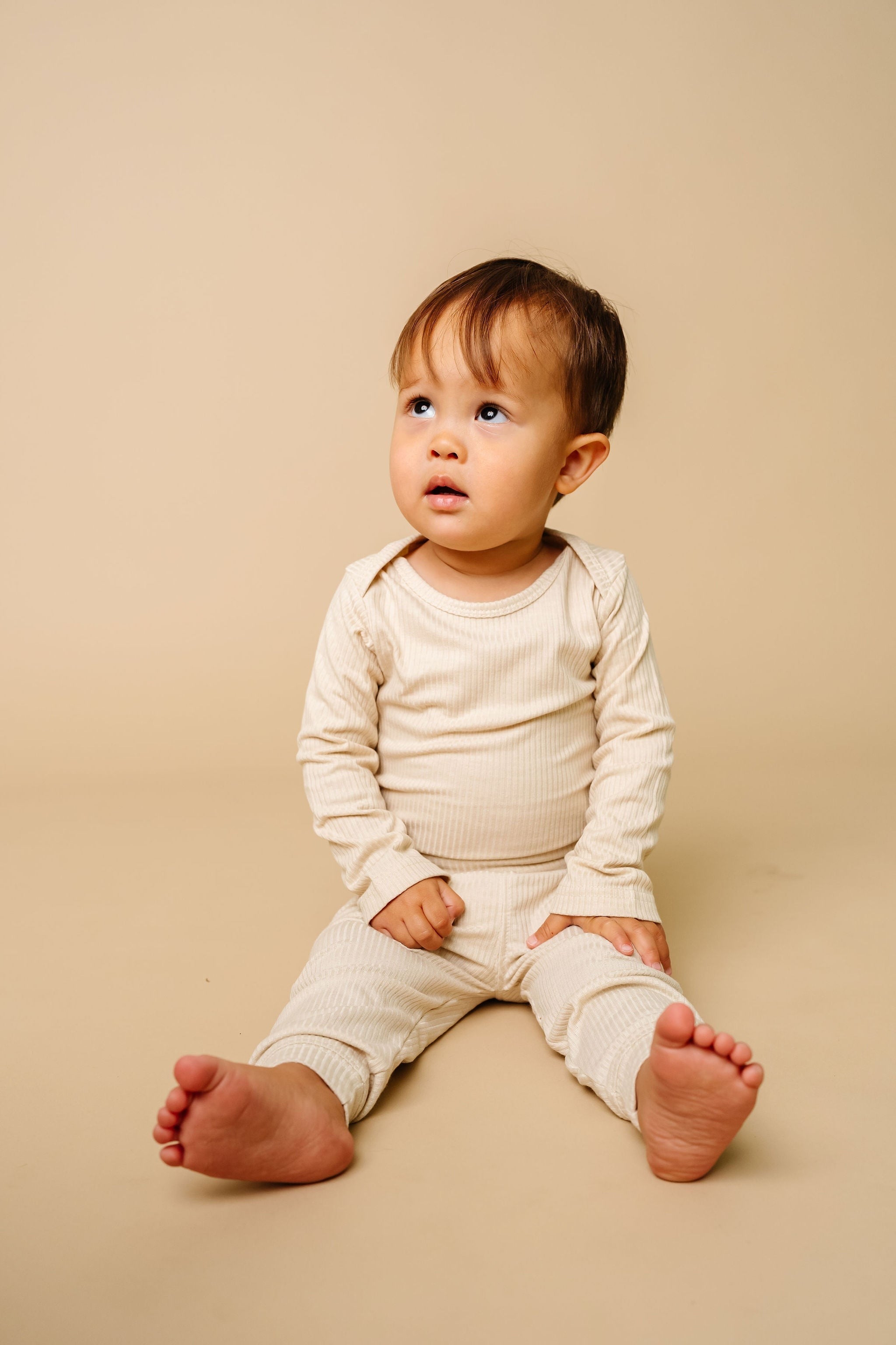 Rib Knit Baby Pants - Moonstone