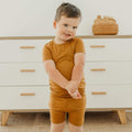 2pc Short Sleeve Pajama Set - Camel