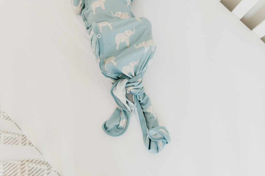 Newborn Knotted Gown - Peanut