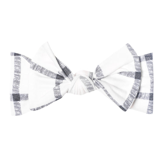 Knit Headband Bow - Ledger