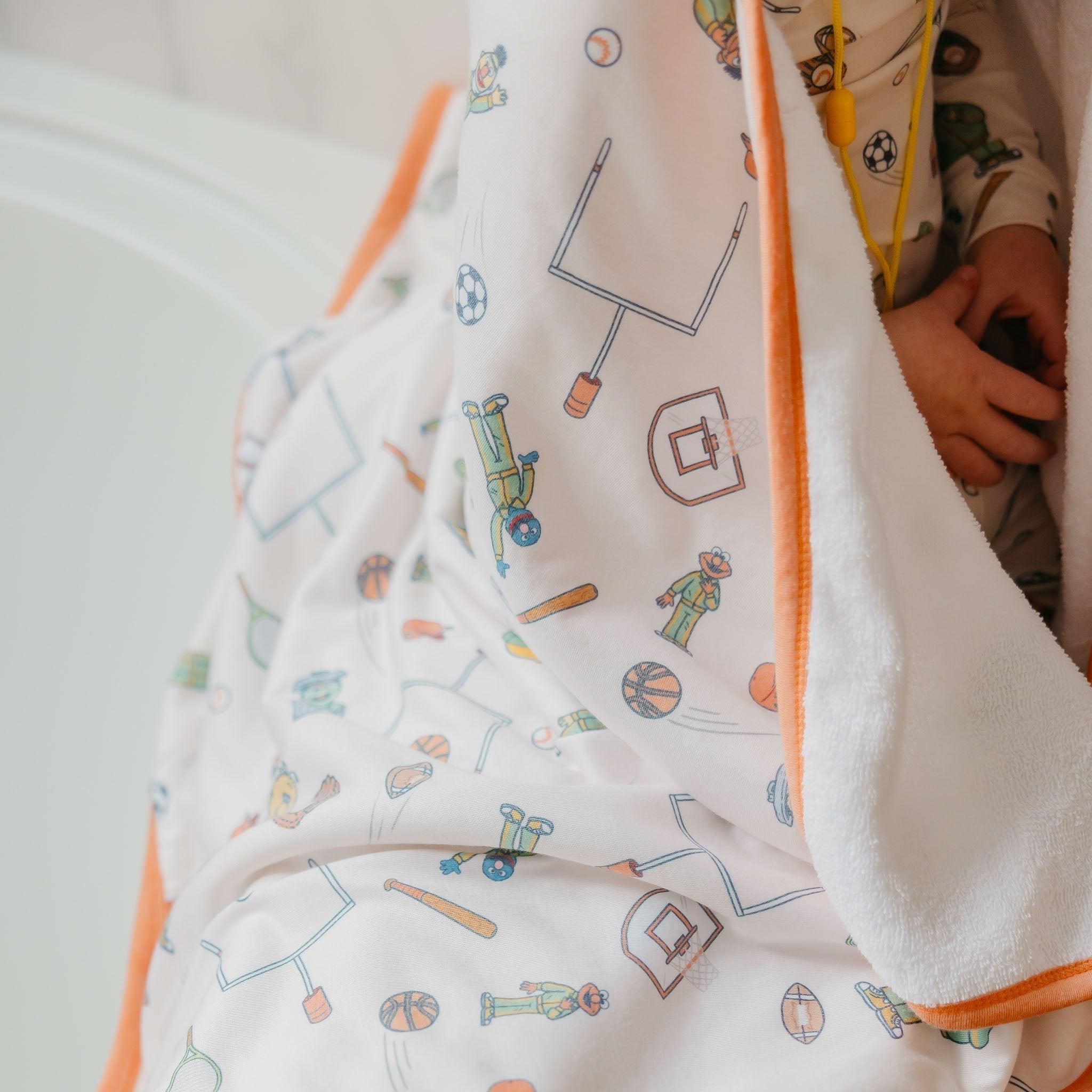 Premium Big Kid Hooded Towel - Sesame Street Varsity Friends