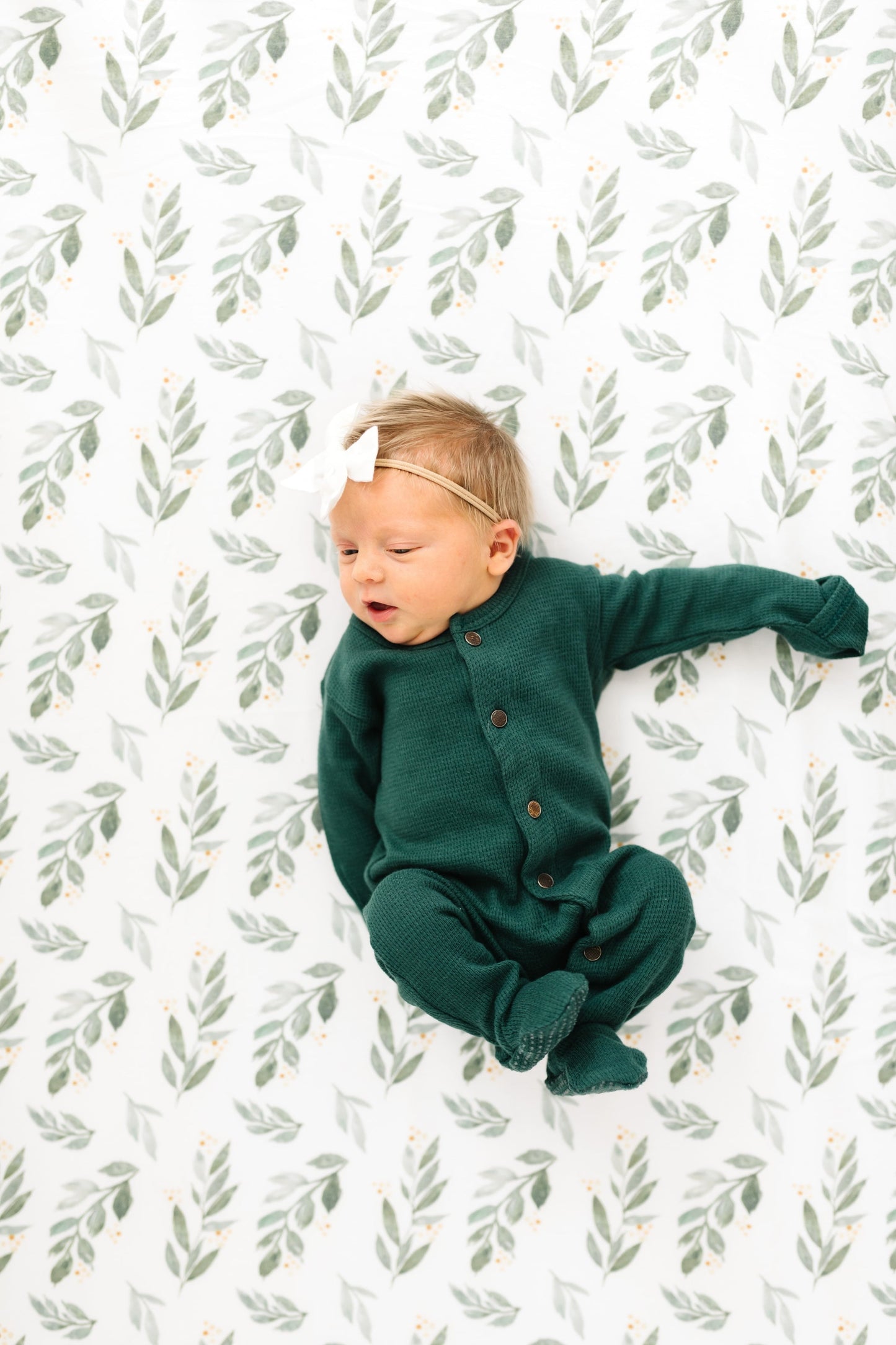 Premium Knit Fitted Crib Sheet - Fern