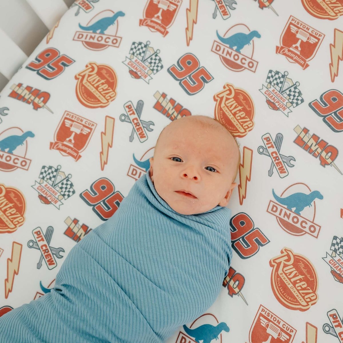 Premium Knit Fitted Crib Sheet - Disney Pixar Bumper Stickers