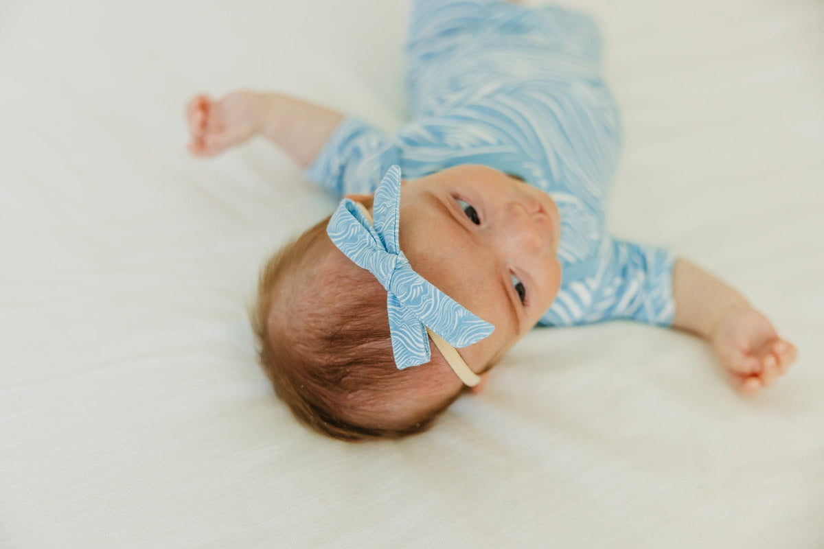 Ribbon Baby Bow - Surf