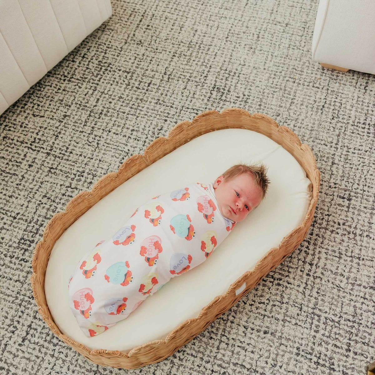Knit Swaddle Blanket - Elmo Heart Candies