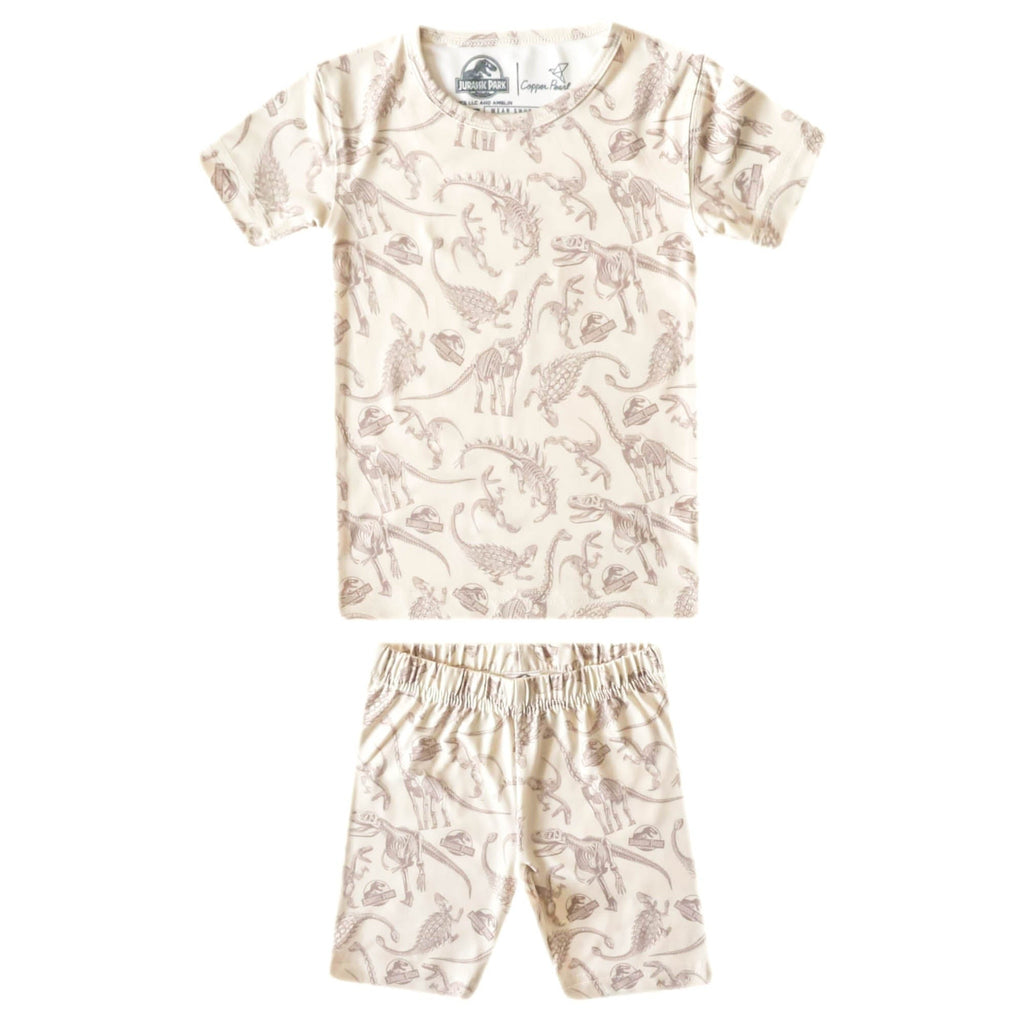 2pc Short Sleeve Pajama Set - Jurassic Park Fossils