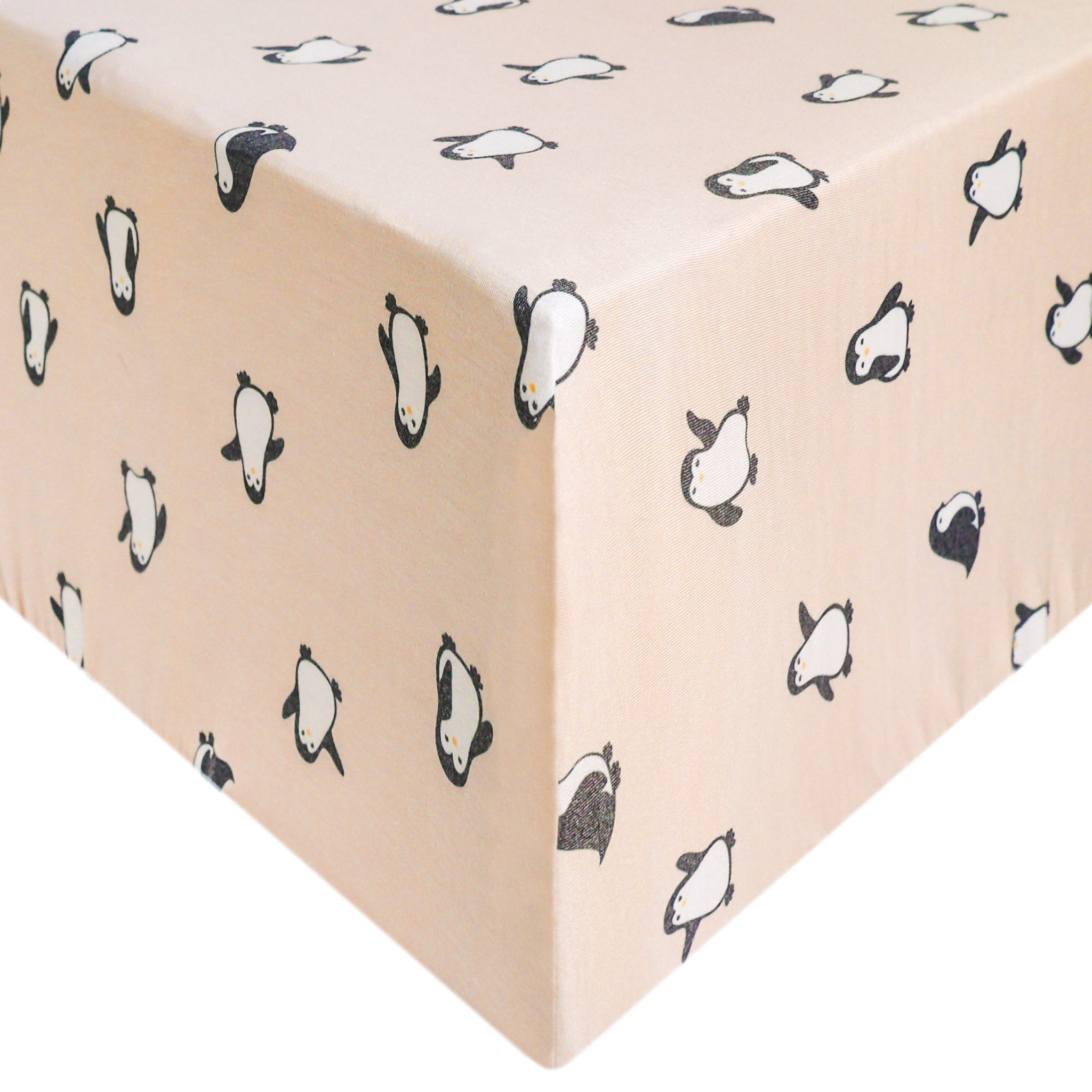 Premium Knit Fitted Crib Sheet - Penguins